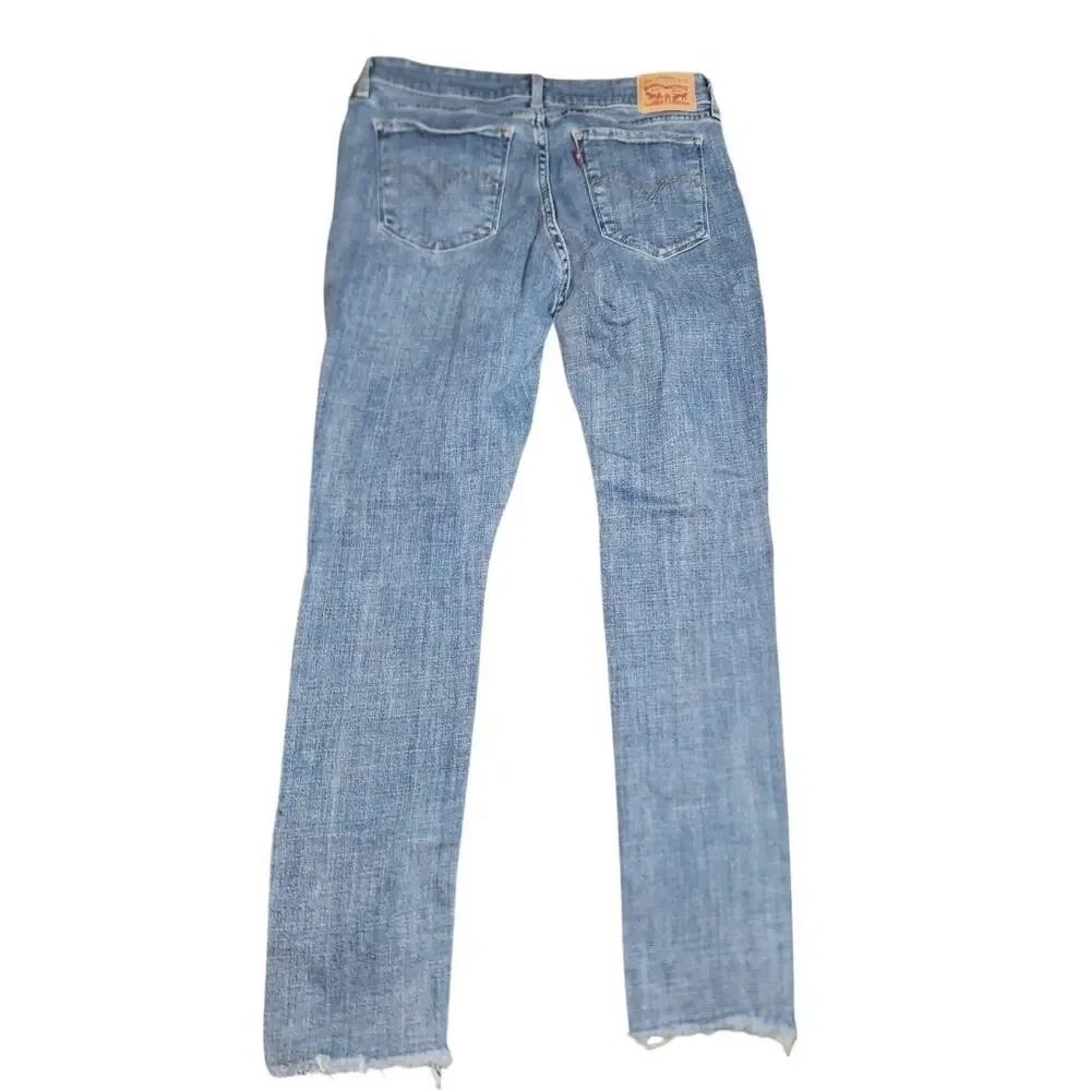 Levi's Skinny Distressed Raw Hem Denim Jeans 711 Size 31 - Picture 2 of 8